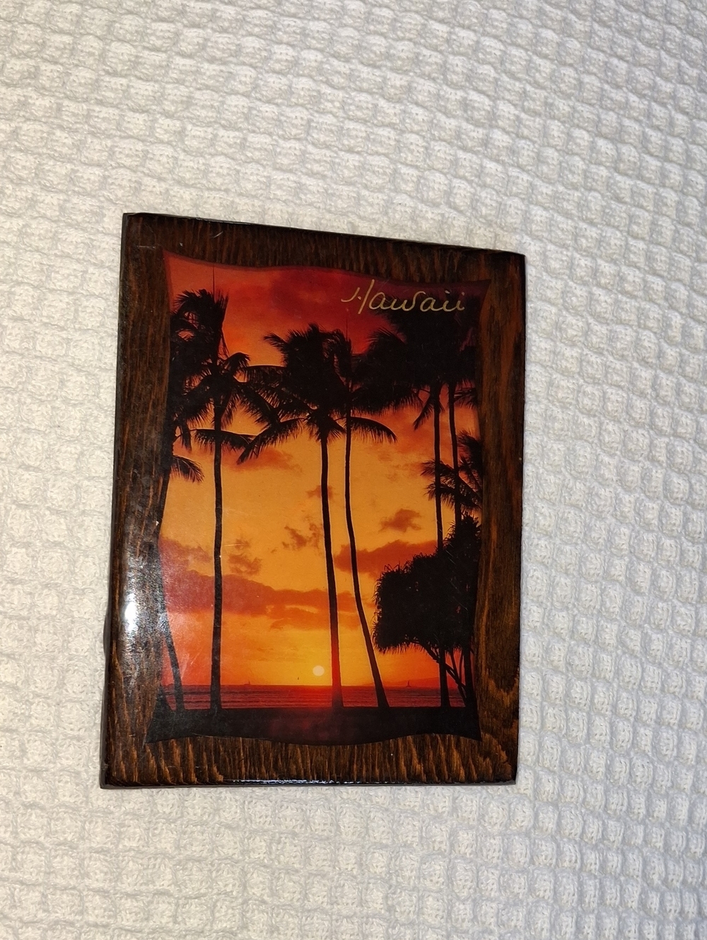 Sunset Palm Wood Wall Art - Orange